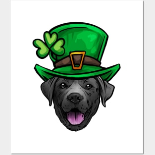 St Patricks Day Black Labrador Retriever Posters and Art